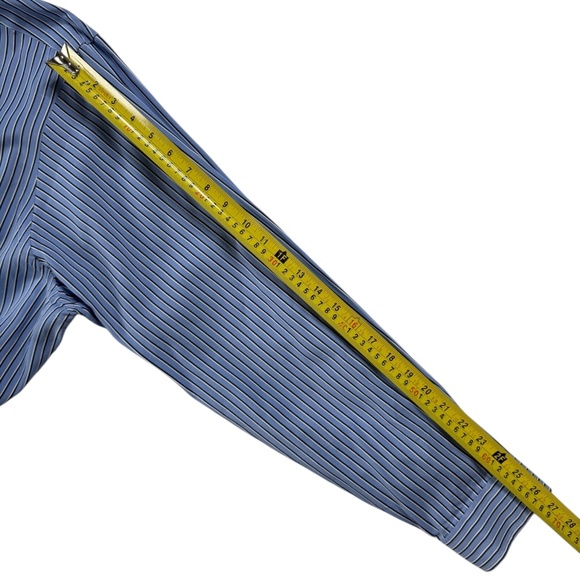 Ralph Lauren Business Mens Classic Fit Blue White Pinstripe Button Up 18 36/37 - Picture 7 of 9